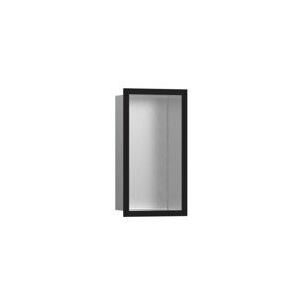 Hansgrohe XtraStoris Individual Wandnische Edelstahl gebürstet mit Designrahmen, 300x150x100 mm, 56094, Farbe: Schwarz Matt