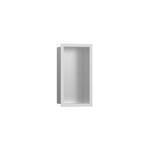 Hansgrohe XtraStoris Individual Wandnische Edelstahl gebürstet mit Designrahmen, 300x150x100 mm, 56094, Farbe: weiss matt