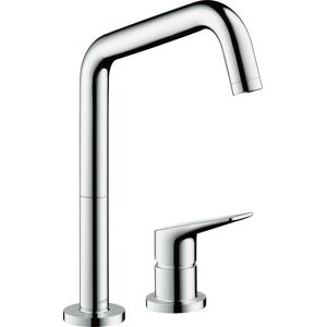 Hansgrohe Axor Citterio M 2-Loch Einhebel-Küchenmischer 240, Schwenkauslauf Eco, 34823, Farbe: Polished Black Chrome