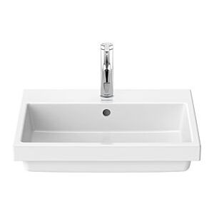 Duravit Vero Air Einbauwaschtisch 03835500001 55x45,5cm Einbau von oben, mit Überlauf, mit Hahnlochbank, 1 Hahnloch, weiß WonderGliss