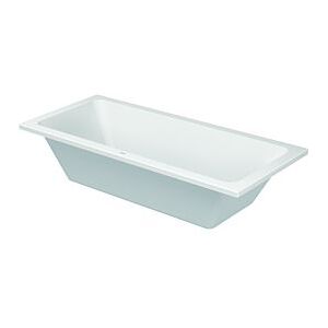 Duravit D-Code Rechteck-Badewanne 700101000000000 180 x 80 x 40 cm, Zentraler Ablauf, 2 Rückenschrägen, weiß