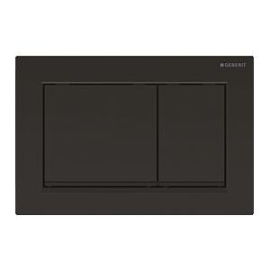 Geberit Omega Abdeckplatte 115080DW1 Platte/Taste schwarz, Streifen schwarz matt, für 2-Mengen-Spülung