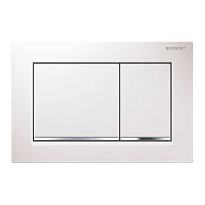 Geberit Abdeckplatte Omega 30 115080KJ1 weiss - verchromt - weiss, für 2 Mengen Spülung