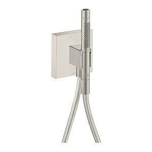 Hansgrohe Axor Starck Organic Portereinheit 12626800 mit Stabhandbrause 2jet, Brauseschlauch, 120x120mm, Edelstahl-Optik