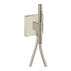 Hansgrohe Axor Starck Organic Portereinheit 12626820 mit Stabhandbrause 2jet, Brauseschlauch, 120x120mm, brushed nickel