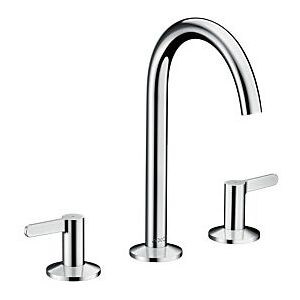 Hansgrohe Axor One 3-Loch-Waschtisch-Armatur 48050000 Ausladung 140mm, mit Push-Open Ablaufgarnitur, chrom