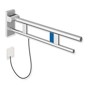 Hewi System 900 Stützklappgriff 900.50.148XA Ausladung 850 mm, Edelstahl matt geschliffen, rechts, E-Spülausführung