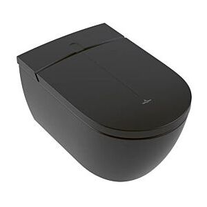 Villeroy und Boch ViClean-I100 Dusch-WC spülrandlos V0E100R7 595x385x400mm, Form oval, Glossy Black CeramicPlus