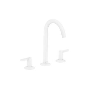 Hansgrohe Axor One 3-Loch-Waschtisch-Armatur 48050700 Ausladung 140mm, mit Push-Open-Ablaufgarnitur, mattweiß