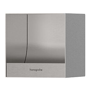 Hansgrohe XtraStoris Original Einbau-Toilettenpapierhalter 56065800 150x150x140mm, Edelstahl gebürstet