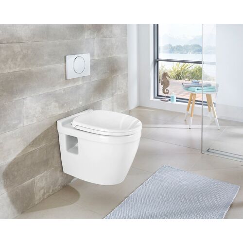 Welltime Tiefspül-WC WELLTIME „Dover“ WCs weiß WC-Becken spülrandlose Toilette aus hochwertiger Sanitärkeramik, inkl. WC-Sitz