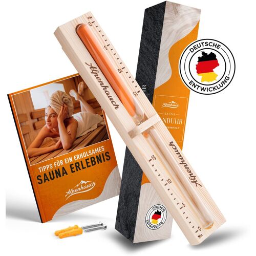 Alpenhauch Sauna Sanduhr 15 Minuten Aus 100% Naturholz - Edle Saunauhr Mit Ultra - Sehr Gut Naturholz