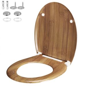 Deuba Soft Close Toiletsæde I Bambusdesign, Brun
