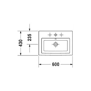 DURAVIT 2nd floor vask 60 cm til nedfældning med hanehul