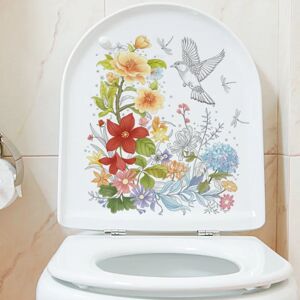 Blomster og fugle Dragonfly Badeværelse Toiletsæde Låg Cover Decals Stickers PVC Sticker Aftageligt selvklæbende toilet