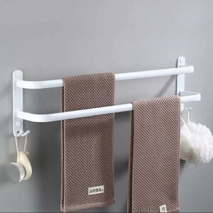 50 cm dobbelt-lags punch + punch-fri white space aluminium håndklædeholder flerlags badeværelse hængende stang, til toilet, bad