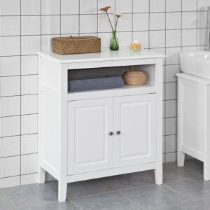 SoBuy Badeværelsesskab med låge Hjørneskab Toiletskab FRG204-W White Base cabinet