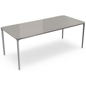 SOVET Slim Rectangular 200x90 cm - Chrome/Glass Clay