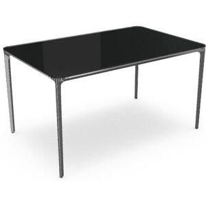 SOVET Slim Rectangular 140x90 cm - Chrome/Glass Black