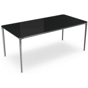 SOVET Slim Rectangular 180x90 cm - Chrome/Glass Black