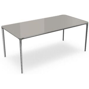 SOVET Slim Rectangular 180x90 cm - Chrome/Glass Clay