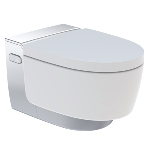 Geberit Aquaclean Mera Comfort Douchetoilet, Uden Skyllekant, Rengøringsvenlig, Krom/hvid