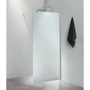 Cassøe Slim Brusevæg, 70 Cm, Frostet Glas, Aluminium Profil