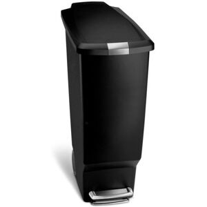 Simplehuman Smal Pedalspand, 40 L, Enkelt Beholder, Sort Plastik