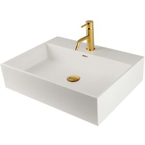 Lavabo Solid Surface Håndvask, 60x45 Cm, Hvid