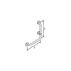 Pressalit Plus Vinkelhåndgreb, 90°, 400x475 Mm, Højre, Hvid