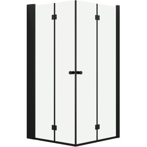 Dansani Match Brusehjørne 100x100 Cm Med Tower Badeværelseshylde, Klart Glas, Sort