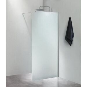 Cassøe Slim Brusevæg, 80 Cm, Frostet Glas, Aluminium Profil