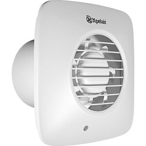 Glen Dimplex Xpelair Simply Silent Dx100 Firkantet Ventilator Med Hygrostat & Timer Ø100 Mm, Hvid