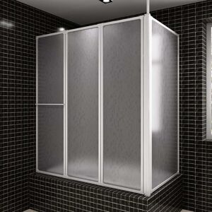 vidaXL foldbar badeafskærmning med 4 paneler 70x120x137 cm L-formet