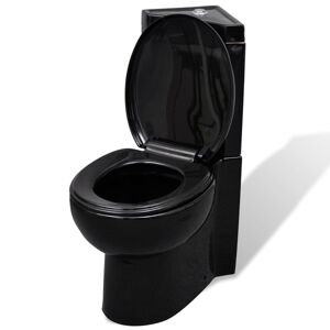vidaXL WC Keramisk Toilet Sort