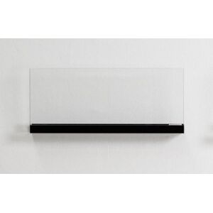 Magasinholder Linus til væg, sort aluprofil og glas, B 480 mm