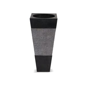 Shower & Design Lavabo con pedestal de mármol MIDO - Color negro y gris