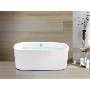 Shower & Design Bañera de hidromasaje con LEDs SIRGAO - 1 plaza - 155L - 150x75cm – Blanca