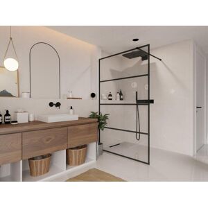 Shower & Design Mampara de ducha tipo italiano de estilo industrial INAYA - 120x200 cm