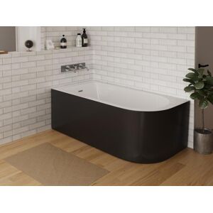 Shower & Design Bañera esquinera - 240L - 170 x 75 x 58 cm - Negro brillante - Ángulo izquierdo - ANIKA