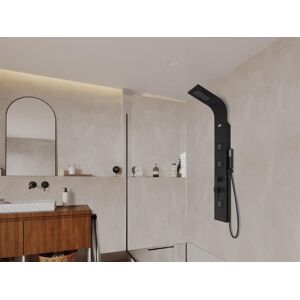 Shower & Design Columna de ducha con hidromasaje TYRA - negra - 20x150 cm