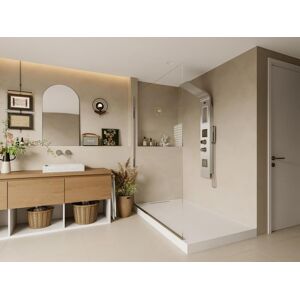Shower & Design Columna de ducha termostática con hidromasaje AMANDA - incluye espacio para guardar - 22x145 cm