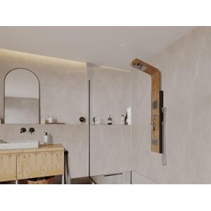 Shower & Design Columna de ducha de balneoterapia DALIMA, lluvia tropical y panel de bambú -  22*145 cm