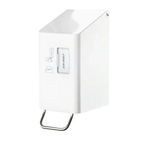 AIR-WOLF Dispensador de producto de limpieza para el asiento del WC, para 250 ml, acero inoxidable blanco