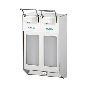 AIR-WOLF Hilera de dispensadores, con 2 dispensadores de 1000 ml cada uno, acero inoxidable