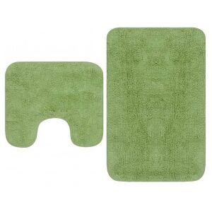 vidaXL Conjunto De Alfombrillas De Baño De Tela 2 Piezas Verde