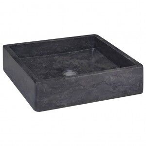 vidaXL Lavabo Mármol Negro 40x40x10 Cm