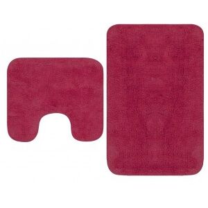 vidaXL Conjunto De Alfombrillas De Baño De Tela 2 Piezas Fucsia