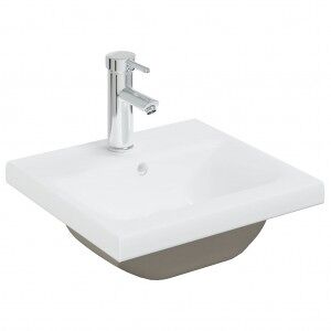 vidaXL Lavabo Empotrado Con Grifo Cerámica Blanco 42x39x18 Cm