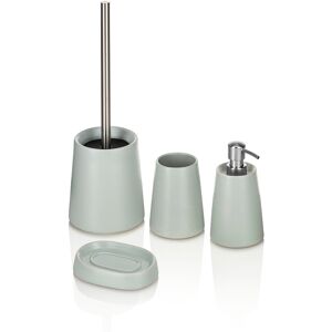 AQA DESIGN Set de accesorios de baño 4 piezas de cerámica gris